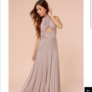 Tricks of the trade Taupe Maci Dress - Lulu’s